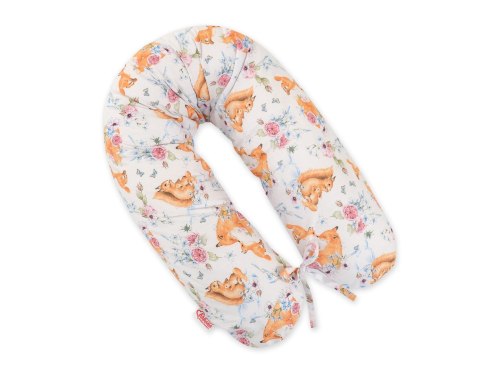 Bobono Poduszka ciążowa Longer dla kobiet w ciąży do spania + zdejmowana poszewka - Foxes and sqiurrels