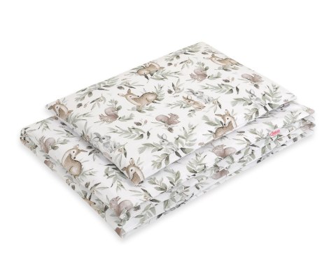 Bobono Pościel dla dzieci 2-częściowa bawełniana 135x100 cm - woodland olive