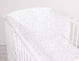 Bobono Pościel dla dzieci 2-częściowa bawełniana 135x100 - mini gwiazdki szare na białym tle
