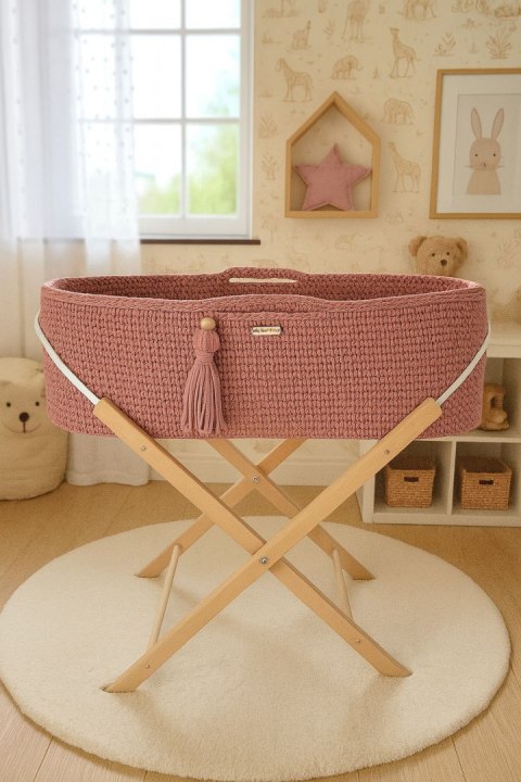 My Sweet Baby Kosz Mojżesza BOHO Handmade ze stojakiem blush