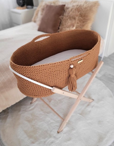 My Sweet Baby Kosz Mojżesza BOHO Handmade ze stojakiem - caramel