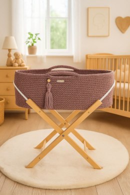 My Sweet Baby Kosz Mojżesza BOHO Handmade ze stojakiem - mauve