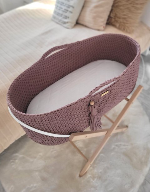 My Sweet Baby Kosz Mojżesza BOHO Handmade ze stojakiem - mauve