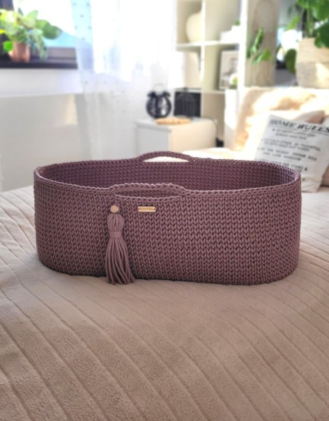 My Sweet Baby Kosz Mojżesza BOHO Handmade ze stojakiem - mauve