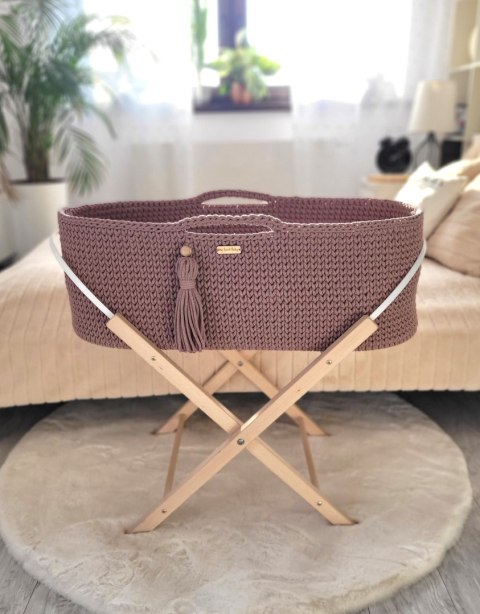 My Sweet Baby Kosz Mojżesza BOHO Handmade ze stojakiem - mauve
