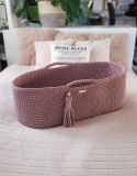 My Sweet Baby Kosz Mojżesza BOHO Handmade ze stojakiem - mauve