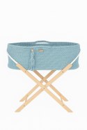 My Sweet Baby Kosz Mojżesza BOHO Handmade ze stojakiem misty blue