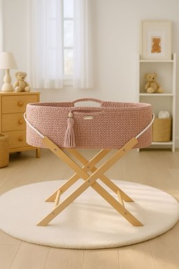 My Sweet Baby Kosz Mojżesza BOHO Handmade ze stojakiem - pastel pink