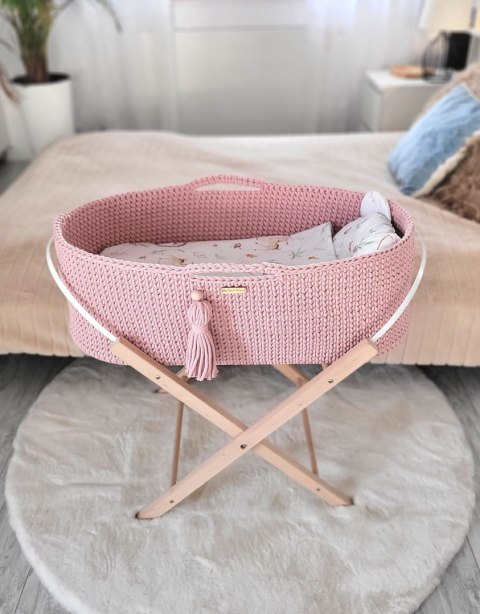 My Sweet Baby Kosz Mojżesza BOHO Handmade ze stojakiem - pastel pink