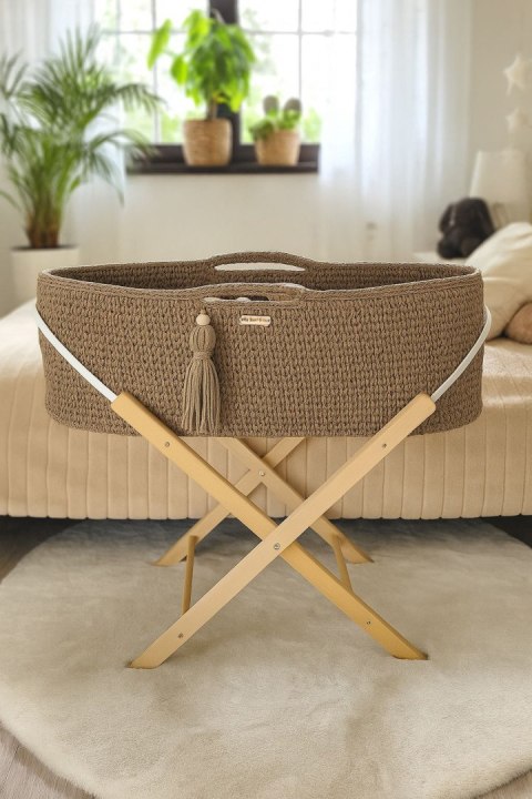 My Sweet Baby Kosz Mojżesza BOHO Handmade ze stojakiem sand