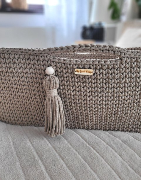 My Sweet Baby Kosz Mojżesza BOHO Handmade ze stojakiem sand