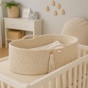 My Sweet Baby Kosz Mojżesza BOHO Handmade ze stojakiem - śmietanka