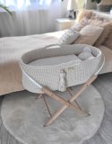My Sweet Baby Kosz Mojżesza BOHO Handmade ze stojakiem - śmietanka