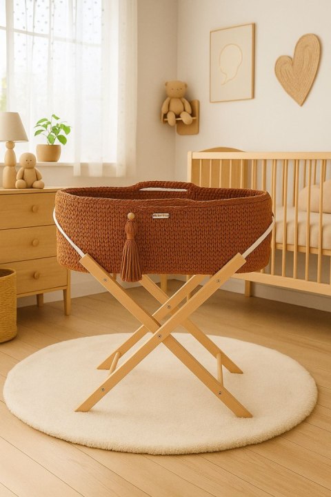 My Sweet Baby Kosz Mojżesza BOHO Handmade ze stojakiem - terracotta