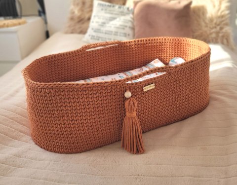 My Sweet Baby Kosz Mojżesza BOHO Handmade ze stojakiem - terracotta