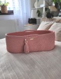 My Sweet Baby Kosz Mojżesza BOHO bawełniany Handmade z materacykiem - blush