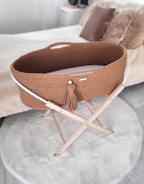 My Sweet Baby Kosz Mojżesza BOHO bawełniany Handmade z materacykiem - caramel