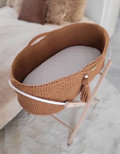 My Sweet Baby Kosz Mojżesza BOHO bawełniany Handmade z materacykiem - caramel