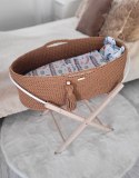 My Sweet Baby Kosz Mojżesza BOHO bawełniany Handmade z materacykiem - caramel