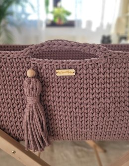 My Sweet Baby Kosz Mojżesza BOHO bawełniany Handmade z materacykiem - mauve