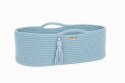My Sweet Baby Kosz Mojżesza BOHO bawełniany Handmade z materacykiem - misty blue
