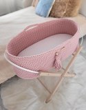 My Sweet Baby Kosz Mojżesza BOHO bawełniany Handmade z materacykiem - pastel pink