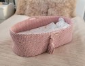 My Sweet Baby Kosz Mojżesza BOHO bawełniany Handmade z materacykiem - pastel pink