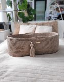 My Sweet Baby Kosz Mojżesza BOHO bawełniany Handmade z materacykiem - sand