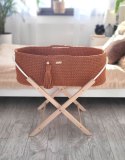 My Sweet Baby Kosz Mojżesza BOHO bawełniany Handmade z materacykiem - terracotta
