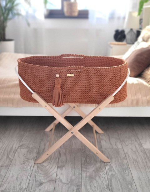 My Sweet Baby Kosz Mojżesza BOHO bawełniany Handmade z materacykiem - terracotta