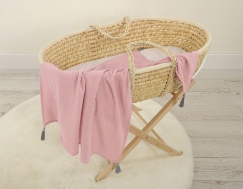 My Sweet Baby Muślinowy kocyk dla niemowląt z chwostami - pastel pink