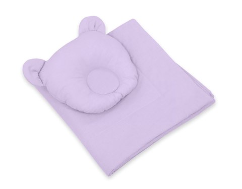 My Sweet Baby Pościel dla niemowląt z wypełnieniem kołderka i poduszka Miś - zestaw 2cz. - fioletowa