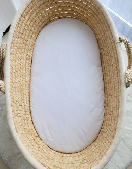 My Sweet Baby Prześcieradło bawełniane do kosza Mojżesza Boho wózka gondoli 75x35 cm - białe
