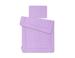 Bobono Komplet pościeli dla niemowląt z wypełnieniem 2-cz 75x100cm NEWBORN - Pepitka fioletowa