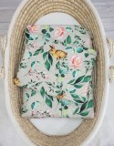 Bobono Komplet pościeli dla niemowląt z wypełnieniem 2-cz 75x100cm NEWBORN - Rabbit with flowers