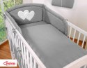 Bobono Pościel 3-cz 135x100 - Serduszka antracyt