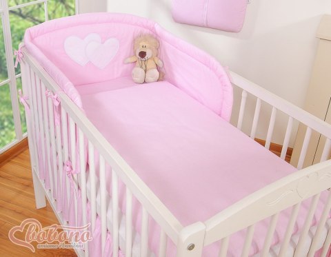 Bobono Pościel 3-cz 135x100 - Serduszka paseczki różowe