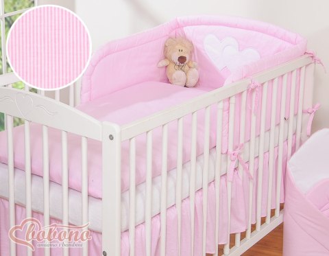 Bobono Pościel 3-cz 135x100 - Serduszka paseczki różowe