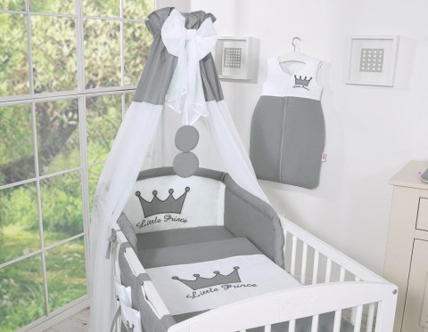Bobono Śpiworek dla dzieci bawełniany M 6-12 mcy TOG 2.5 całoroczny ocieplany Little Princess antracyt