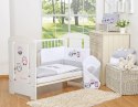 My Sweet Baby Komplet pościeli dla dzieci 120x90cm z ochraniaczem 3-cz Sówki szare z haftem szaro-różowym