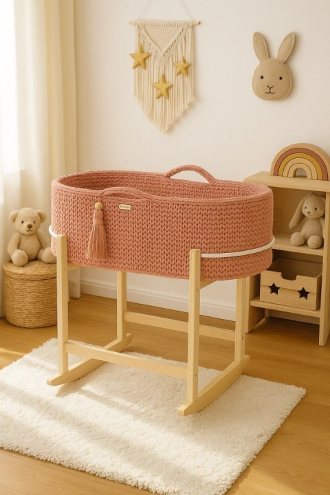My Sweet Baby Kosz Mojżesza BOHO Handmade z kołyską - blush