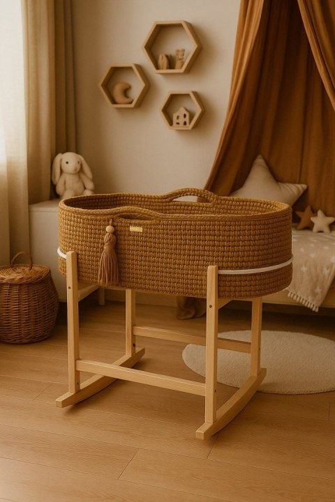 My Sweet Baby Kosz Mojżesza BOHO Handmade z kołyską - caramel