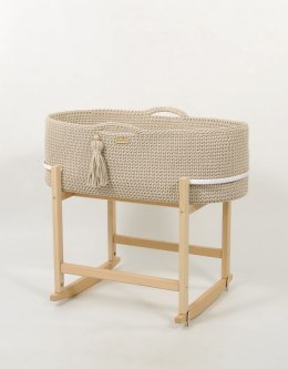 My Sweet Baby Kosz Mojżesza BOHO Handmade z kołyską - jasny beż