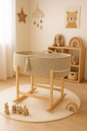 My Sweet Baby Kosz Mojżesza BOHO Handmade z kołyską - jasny beż