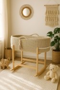 My Sweet Baby Kosz Mojżesza BOHO Handmade z kołyską - jasny beż