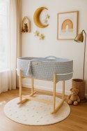 My Sweet Baby Kosz Mojżesza BOHO Handmade z kołyską - jasny szary