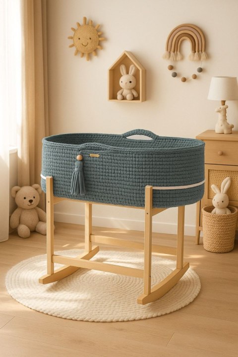 My Sweet Baby Kosz Mojżesza BOHO Handmade z kołyską - laurel