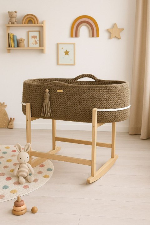 My Sweet Baby Kosz Mojżesza BOHO Handmade z kołyską - mocca