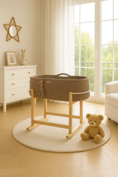 My Sweet Baby Kosz Mojżesza BOHO Handmade z kołyską - sand