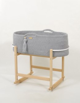 My Sweet Baby Kosz Mojżesza BOHO Handmade z kołyską - szary